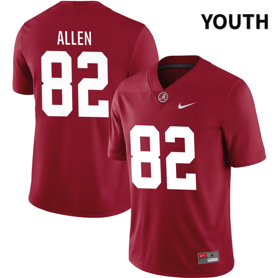 Alabama Crimson Tide Youth Chase Allen #82 NIL Crimson 2022 NCAA Authentic Stitched College Football Jersey RS16Q52LU